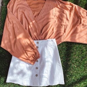 White button down skirt